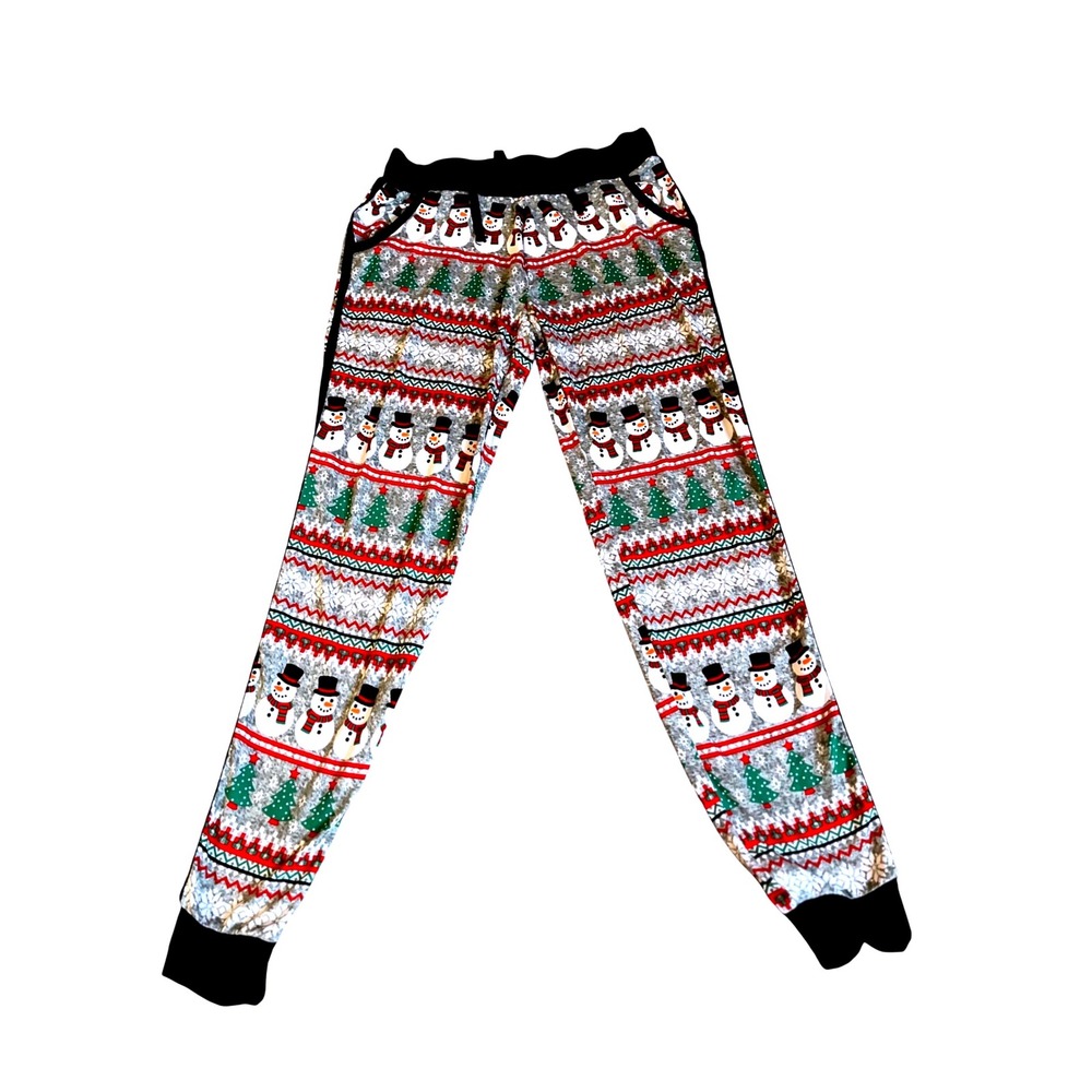No Boundaries Womens Snowman Fairisle Pajama Pants S‎ CH 3 5 Polyester Spandex